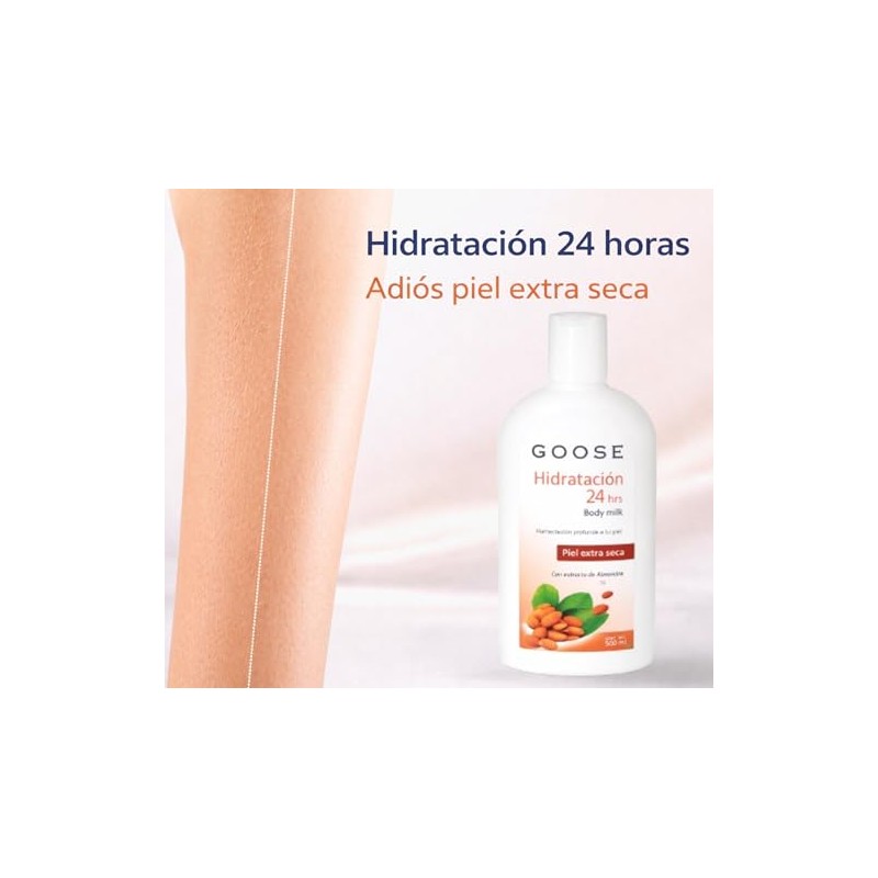 GOOSE Crema Corporal Hidratante 500 ml con Almendra – Nutrición