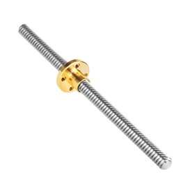 CNCMANS 600mm 8mm Lead Screw Rod with T8 Brass Nut T8 Stainless Steel Lead Screw for CNC Machine Z Axis (Pitch 2mm Lead 8mm Length 600mm)