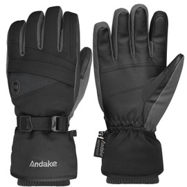 Andake Waterproof&Breathable Winter Warm Gloves Men&Women Ski Gloves Snow Warm Insulated Windproof Gloves for Skiing, Snowboarding and Skating