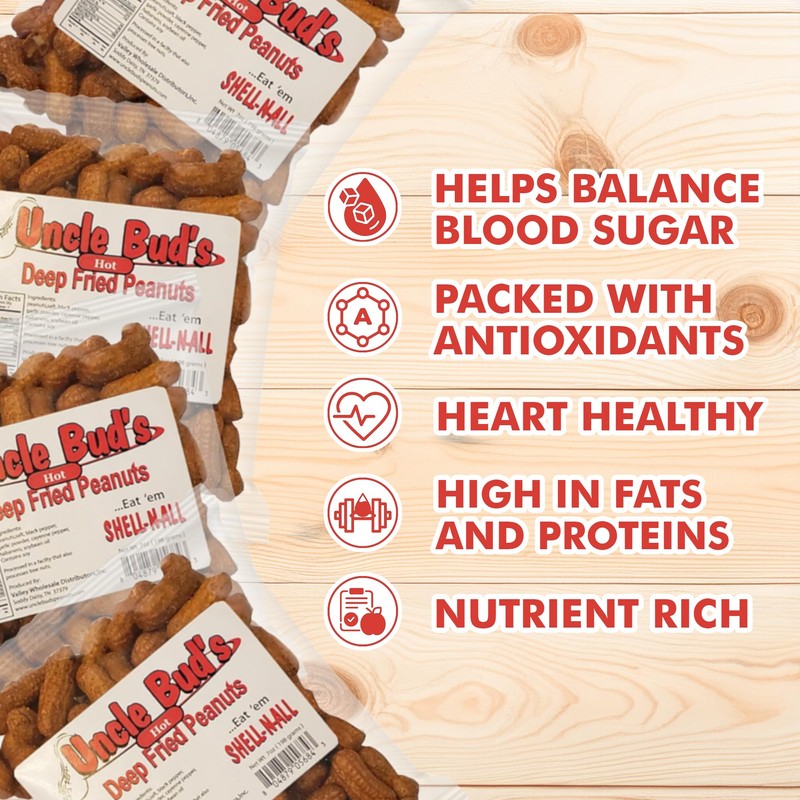Uncle Bud's Deep Fried Peanuts In Shell (4-Pack) | Premium