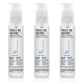 GIOVANNI ECO CHIC Frizz Be Gone - Super Smoothing Anti-Frizz Hair Serum, Adds Shine, Seals in Color, Infused with Natural Botanical Ingredients, Salon Quality, No Parabens - 2.75 oz (3 Pack)