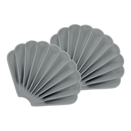 sourcing map 2Pcs Small Soap Dish, Shell Shape Bar Soap Dish(Grey)