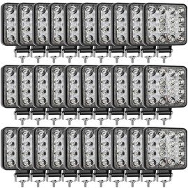 LED Truck Work Lights,4 Inch Square LED Light Pods 48W Waterproof Spot Lights Off-Road Lights Pod Lights for Car Boat Pickup Golf Cart Snowblower Lawn Mower ATV UTV 12V/24V (30 Pack)