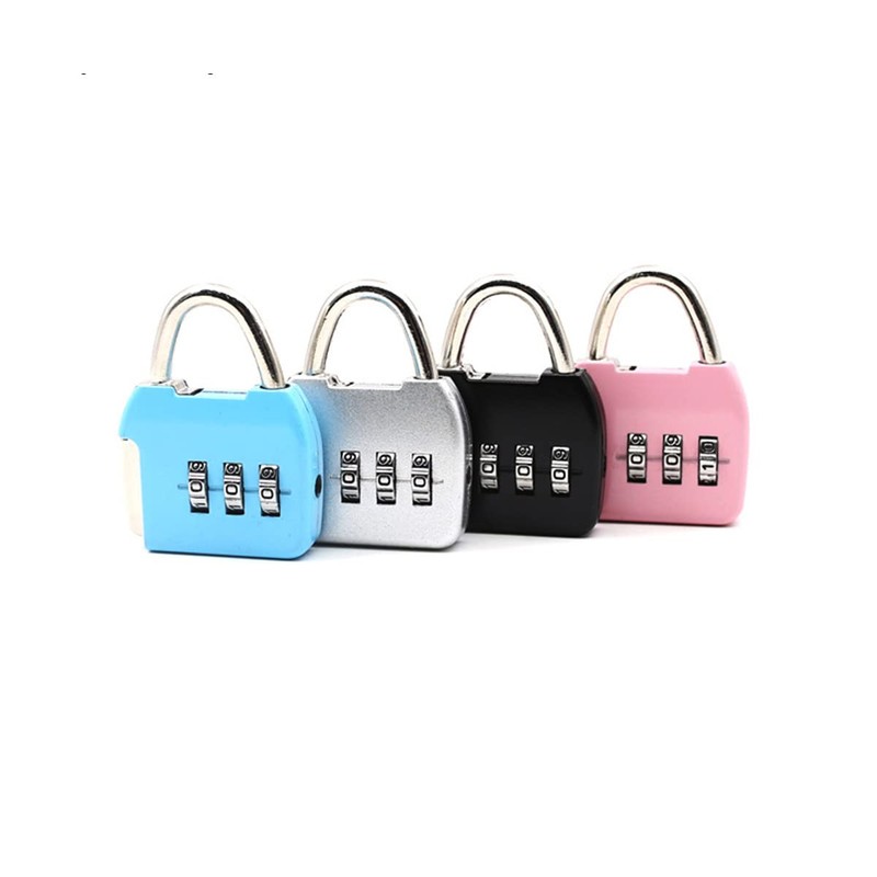 3 Digit Combination Padlock, 4mm Shackle Dia, Resettable Lock Zinc