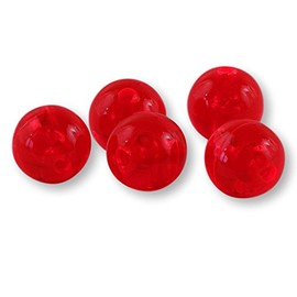 Round Acrylic Plastic Beads - Made in USA (Neon Red, 10mm)
