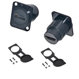 Pack of 2 D-type HDMI mounting socket, HDMI 2.0 female to female straight through connector, HDMI 2.0 HD mounting socket, HDMI panel mount adapter, HDMI female to female through socket 4K 60hz 3D and