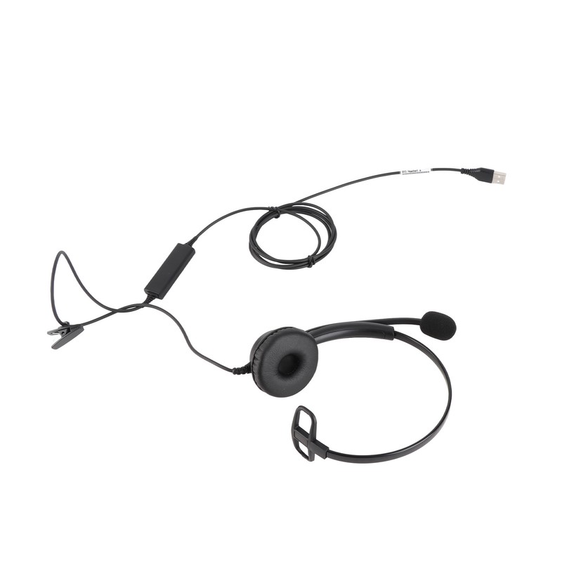 Single Ear Headset Comfortable Lightweight Noise Canceling Wired Computer Headset