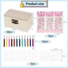 lahnao 10 Pieces Wooden Box with Lid, Mini Wooden Box With Hinged Lid, 5x5x9cm Small Wooden Box for Children's Birthday Parties, Storing Jewellery and DIY Events