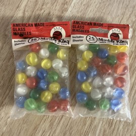 Marble King American made glass marbles 2 Pack Of 25 = 50 Total Includes Shooter