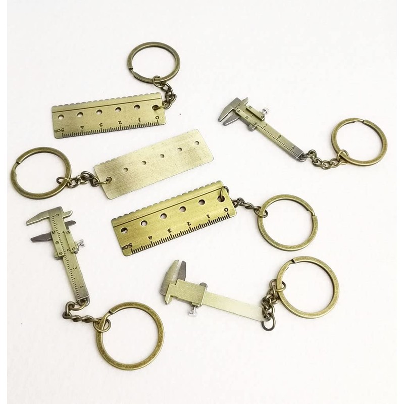 Hyamass Mini Keychain, 6-Pack Zinc Alloy Pocket-Sized Measuring Tool with