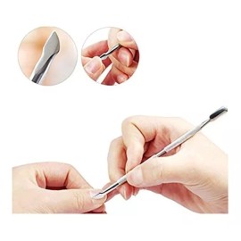 Alfatodo Pinkiou Acero Remover Cutícula Uñas Doble Extremo Set 4 Pcs