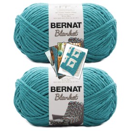Bernat Blanket Yarn - Big Ball (10.5 oz) - 2 Pack with Pattern Cards in Color (Aquatic)