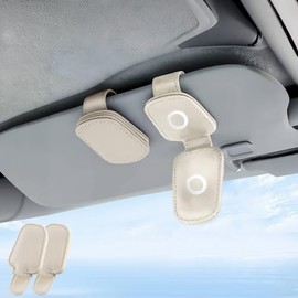 Ananege Sunglass Holder for Car Universal Sunglass Visor Clips for Cars, Convenient Car Sunglass Holder for Easy Access (Beige)