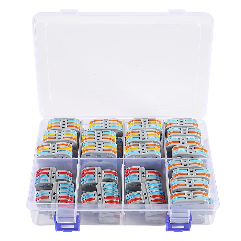 65 Pcs Compact Splicing Wire Connectors Assortment Pack Lever Connector