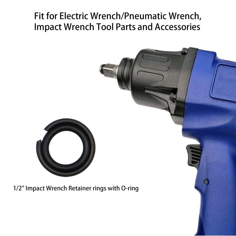 10 Sets of 1/2" Impact Wrench Retainer Rings with O-Ring,