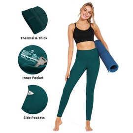 Fengbay High Waist Fleece Lined Leggings Thermal Warm Yoga Pants with Pockets Workout Pants