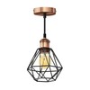 ledscom.de Vintage Retro Pendant Light Bronze Cage Shade + LED