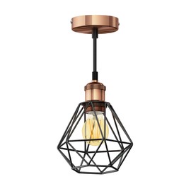 ledscom.de Vintage Retro Pendant Light Bronze Cage Shade + LED Lamp Gold Maximum 778 lm 3 Levels Extra Warm White
