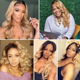 Honey Blonde Bundles Human Hair Ombre Body Wave Bundles 1B/27 Human Hair Bundles 24 26 28 Inch Soft And Healthy Honey Blonde Body Wave Bundles Human Hair Designed For Black Women