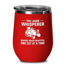 Lawn Mower Silver Edition Wine Tumbler 12oz - The lawn whisperer - Construction Worker Architecture Student Landscape Architectural Building Designer