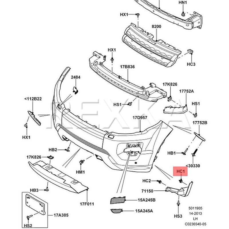 Rexka 15pcs Wheel Arch Moulding Retainer Clip for Land Rover