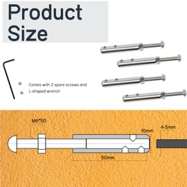 STFALI Set of 4 Stainless Steel Wire Rope Tensioners for Wire Rope 4 mm, Rope Tension Set, for Railing Filling Steel Cable 4 mm, Tension Screw for Fixing Guardrail Wire Rope 145 g