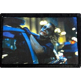 The Joker Police Car Morale Patch. 2x3" Hook Patch. Redhaededtshirts Made in The USA
