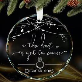 Svnntaa Engagement Gifts for Couples - Gifts for Newly Engaged Couples - Happy Engagement Gift Ideas for Her, Bride to Be - Just Engaged Gift for Her, Friends - Glass Ornament 2025