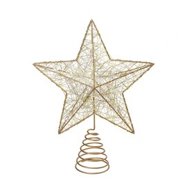 BESTONZON Christmas Tree Topper Christmas Tree LED Star Tree Topper Battery Operated Treetop Decoration(Gold/8.2 x 9.8 inch)
