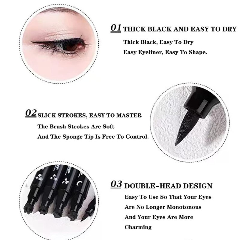 Non-smeared eyeliner, winged eyeliner, liquid eyeliner, waterproof and durable, 4
