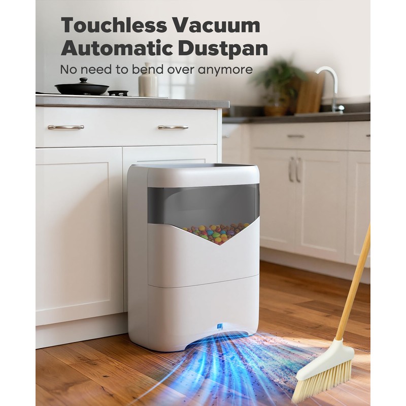 Touchless Vacuum Automatic Dustpan, Bagless, 20Kpa Suction & Auto Sensors