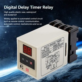 Tyenaza Delay Timer Relay, Digital Delay Timer Relay AH3-DM Dual Mode 0.01S-99H LED Display 12/24/110/220/380V (DC 12V)(DC 12V)