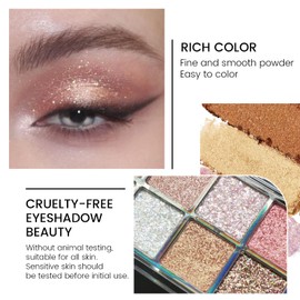 KYDA 10 Colors Eyeshadow Palette, Shimmer Pearl Matte Eyeshadow Powder Palette, Glitter Sparkling Eye Shadow Makeup, High Pigmented Blendable Multi-Color for Smokey Nudes Warm Cold Tones Eyes Makeup, by Ownest Beauty-#01