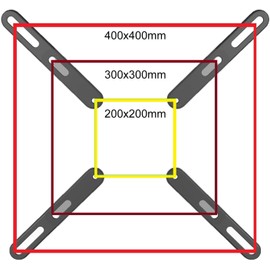 Mount Plus 201F Adapter Bracket Convert VESA 200x200mm to VESA 400x400mm and 300x300mm (Fits Most 32" to 55" Flat Panel TV)