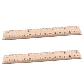 Heyiarbeit Wooden Straight Ruler, 15cm / 5.9-inch Double-Sided Scale Ruler, Measuring Tool for Engineering Office Architect and Drawing 2 Pcs