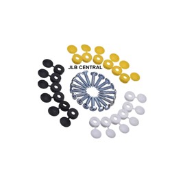 36 Piece Screws and Caps for Car Number Plate, License Plate, Car registration. White, Yellow and Black Caps with Screws, Plate Fittings for Car, Motorbike, Caravan, Vehicle Registration JLB Central