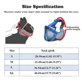 wintchuk Short Snout Dog Muzzle Bulldog Muzzle, Stop Dog for Biting Barking Chewing, Adjustable(L, Blue)