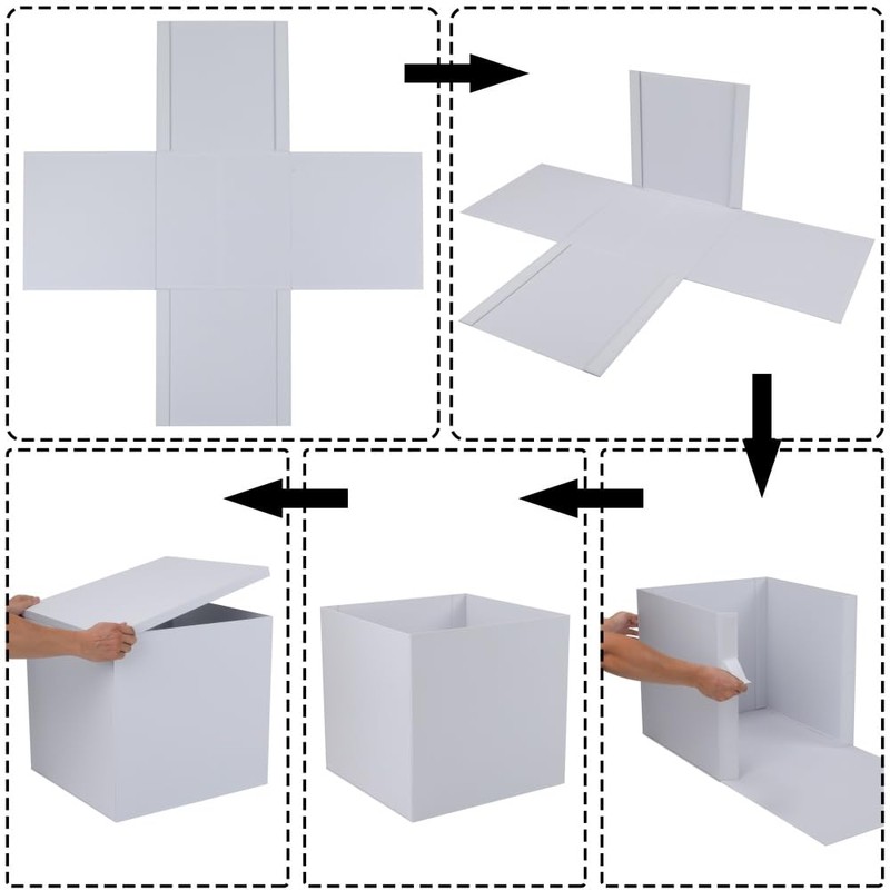 Extra Large Gift Box with Lid 20x20x20 Inches, White Big