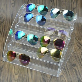 Expositor de Gafas de Sol de Acrílico Organizador Vitrina de Múltiples Capas Caja de Almacenamiento de Gafas de Mesa Soporte de Almacenamiento de Gafas (Six Layers)