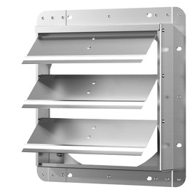 16 Inch Galvanized Shutter Exhaust Louver Vent, Automatic Gravity Shutter Louver Vent for Home Attics, Workshops, Barn, Greenhouse (Motor&Blades are not Included)