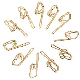 100PCS Curtain Header Tape Drapery Hooks Metal Curtain Hooks for Window, Door and Shower (Gold)
