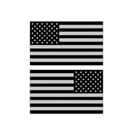 Rogue River Tactical 2 Pack Reversed Mirrored Subdued American USA Flag Sticker Patriotic United States Auto Car Decal Window Bumper US Military (3x5 Inch)