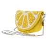 Mary Frances Tart Beaded Handbag Lemon Slice Crossbody Bag, Yellow