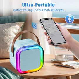 Karaoke Machine Kids 2 Microphones, Portable Kids Karaoke Machines,Bluetooth Speaker with 2 Wireless Microphones,Best Gifts for Girls Boys,Family, Home, Party, KTV, Travel