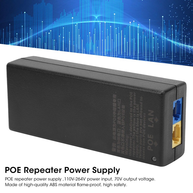 4-Way POE Repeater Power Supply Adapter Injector for CCTV Security