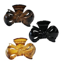 3 Pcs Medium Hair Claw Clips 3.15 Inch Non Slip Hair Strong Catch Plastic Barrettes 3 Color Jaw Hair Clamps Clip Up and Ponytail Hold Fashion Styling Accessories for Girls Women