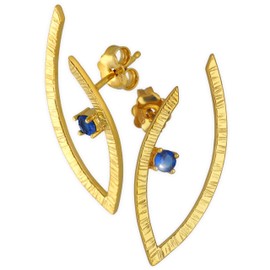 Handmade Ohrstecker aus Gold 925 Sterling Silber – Blau Sterlingsilber-Schmuck ohrringe zierliche minimalistische Ohrringe böser Blick-Ohrring Statement-Ohrring Weihnachtsgeschenk für sie