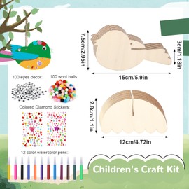 Tikplus Birds Crafts for Kids, 10 Pack Wooden Craft Set, Art Kits Painting Crafts for Kids, Educational Toys to Build 3D Birds, Creative Animal Ornament for Boys Girls Spring Decoration