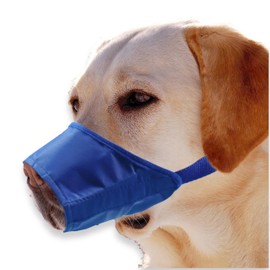 Dog Muzzle for Safety Protection,Soft Nylon Dog Muzzle to Prevent Biting Barking and Chewing,Breathable Drinkable Adjustable Loop Pets Muzzle for Small Medium Large Dogs (4# M, Blue)