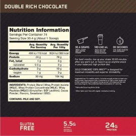 Suplemento en polvo Optimum Nutrition Proteína Gold Standard 100 Whey proteína sabor double rich chocolate en pote de 899gg                           